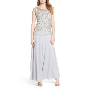 Pisarro Nights Mesh & Chiffon Gown